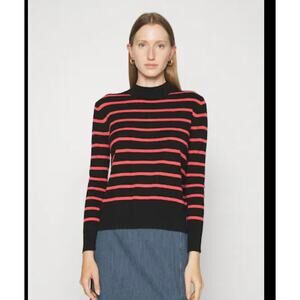 Pure Cashmere NYC pullover stripe mock neck sweater